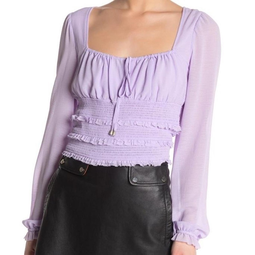 Free People Lolita Lavender Smocked Top - size XS